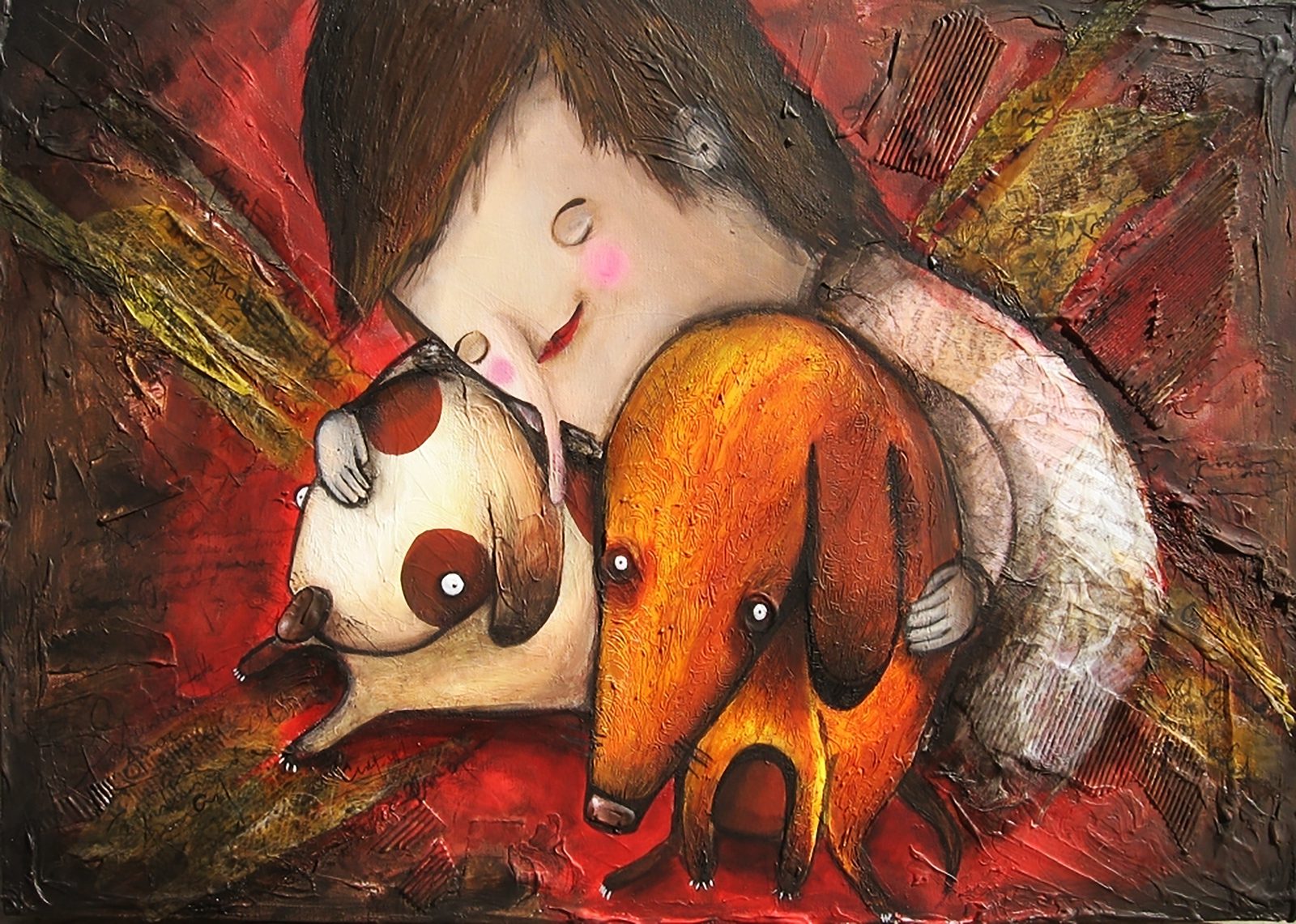 tela-quadro-cani-amicizia-amore