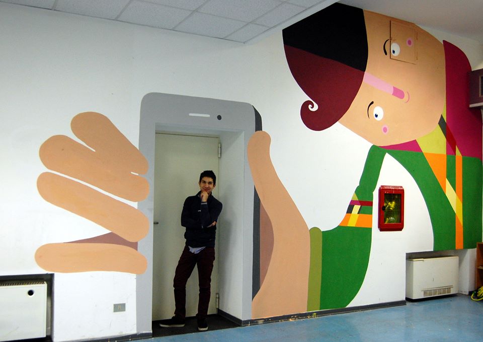 streetart wallpaintig indoor in Cornaredo Milano
